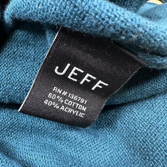 Jeff Men's Emerald Blue Long Sleeve Sweater Size Large New With Tags Condition - Picture 6 of 9